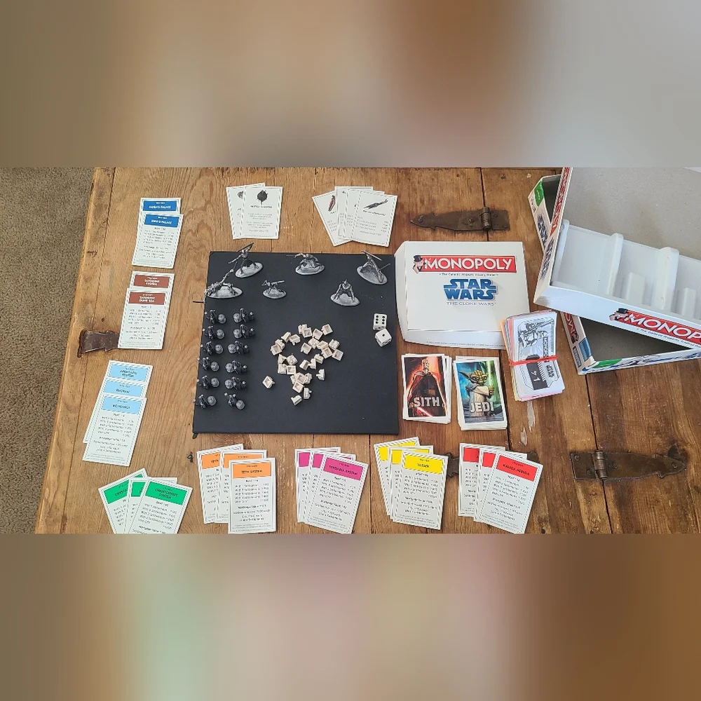 Star Wars Monopoly and Life Board Games all pieces present